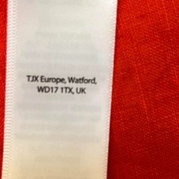 TAHARI Bright red V-neck linen jacket open front size M - Picture 10 of 11